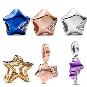 Nieuwe populaire echte 925 sterling zilveren pentagram Lucky Guard ster hanger kralen voor Pandora bedelarmband originele sieraden voor vrouwen, gratis Pandora Box