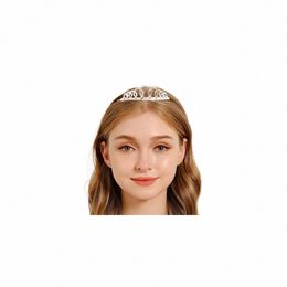 Nuevo Popular Sier Rhineste Tiara nupcial elegante corona boda Dr Accories para mujeres joyería de fiesta y1NZ #