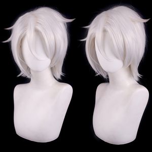 Nueva peluca de cosplay de pelo falso de pelo corto invertido de plata blanca plateada popular