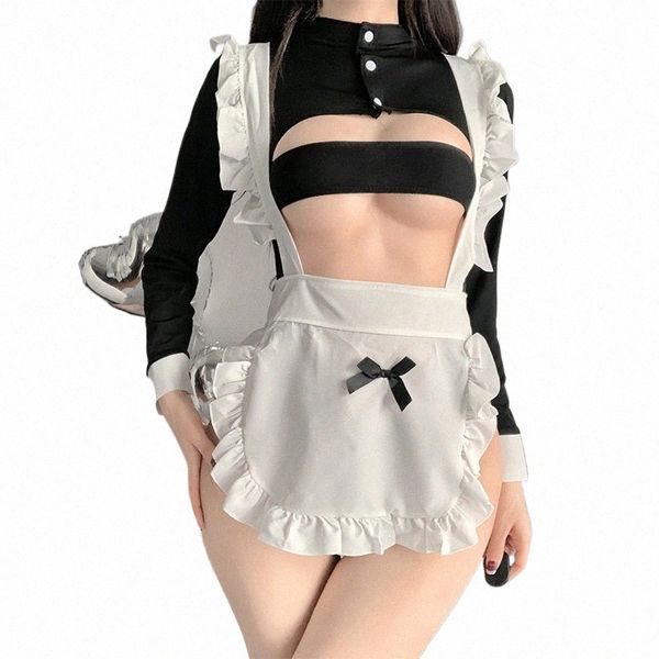 Nuevos sets sexys porno con manga abierta curva de sujetador abierto uniforme de papel exótico juego lencería sexual disfraz erótico súper hot bodysuit e6xw#