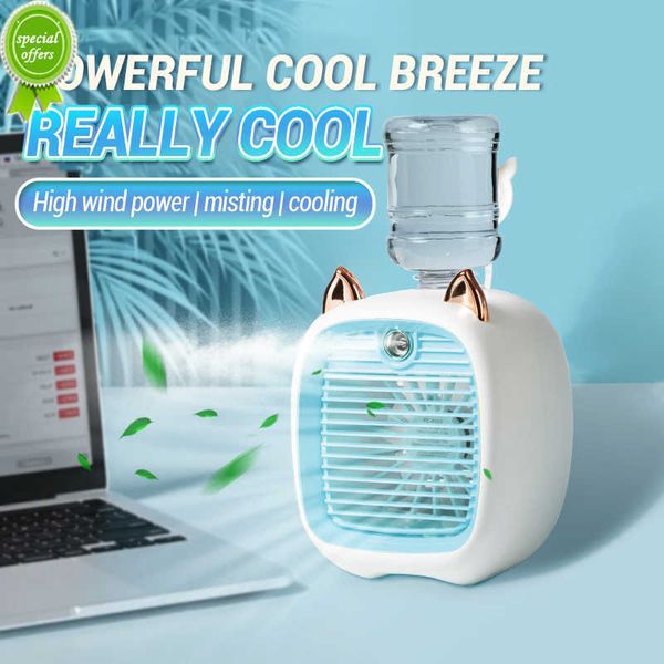 Nuevo aire acondicionado portátil USB Mini ventilador enfriador de aire ventilador de refrigeración por agua con 3 velocidades 2 modos humidificador purificador para el hogar del coche