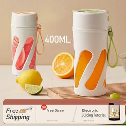 Nuevos batidos de licuadora portátiles Máquina de exprimidor eléctrico USB recargable 3000 mAh Mini Fresh Fruit Juice Cup Blender 400ml