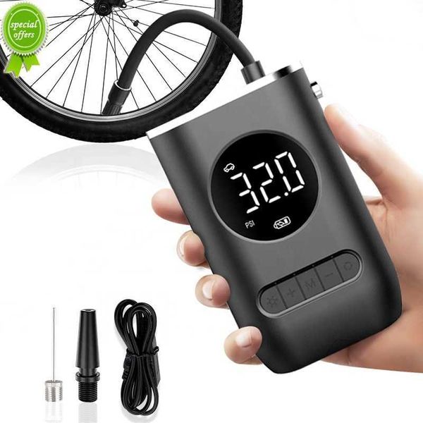 Nouvelle pompe de gonflage électrique portable Mini compresseur d'air numérique intelligent sans fil détection de pression des pneus pour les balles de moto de vélo de voiture