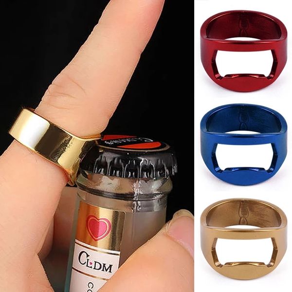 Nouveau décapsuleur de bague de doigt Portable coloré en acier inoxydable outil de barre de bière faveurs de bouteille