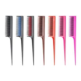 Nieuw draagbare haarkam Haarborstel 3-rij tanden plagende kamontsteking borstel Hairdressing Rat Tail Combs Salon Tool