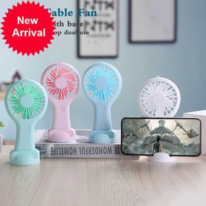 Nieuwe draagbare handventilator Oplaadbare koeling Mini USB -fan Hany Lady Children Pocket Fans Mini Ventilator met telefoonhouder