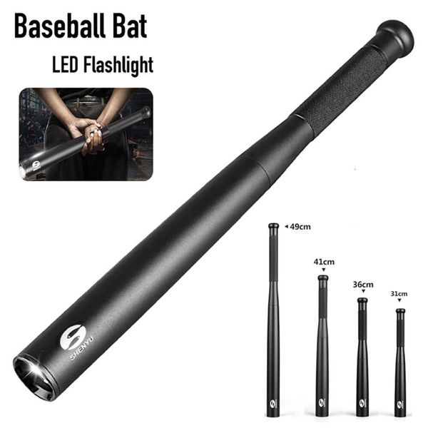 Nuevas linternas portátiles Bate de béisbol Linterna LED Impermeable Super brillante Bastón Antorcha de aleación de aluminio para autodefensa de emergencia Iluminación exterior