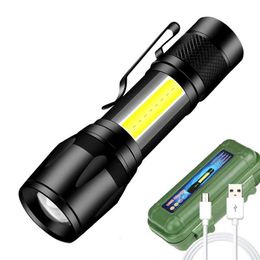 Neue tragbare Laternen, Mini-Taschenlampe, wiederaufladbare LED-Taschenlampe, tragbare USB-Lade-Taschenlampe, leistungsstarke Bank, Camping, wasserdichte Laterne mit großer Reichweite