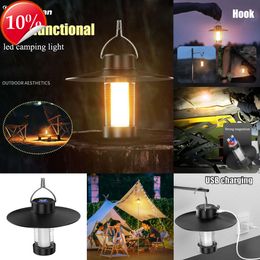 Nouvelles lanternes portatives multifonctions LED lumière de Camping tente extérieure lumières lampe à main Portable USB lumière chaude lanterne de Camping lampe de poche d'urgence