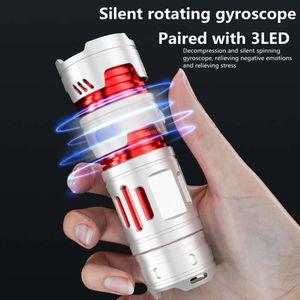 Nieuwe draagbare lantaarns Nieuwe creatieve EDC LED-zaklamp Type-C oplaadbaar met fidget-spinner voor kampeervissen