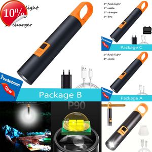 Nieuwe draagbare lantaarns Krachtige XHP90 LED-zaklamp Oplaadbare USB-zaklampen Werklamp Waterdichte zaklamp Noodzaklamp met haak Lampenkap