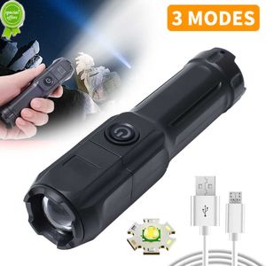 Nouvelle lampe de poche LED portable Rechargeable Mini lampes de poche tactiques étanche 3 Modes lampe torche lanternes éclairage de Camping en plein air