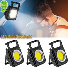 Nieuwe Draagbare LED Sleutelhanger Licht USB Oplaadbare Mini COB Zaklamp Outdoor Camping Nood Werklamp Tactische Zaklampen