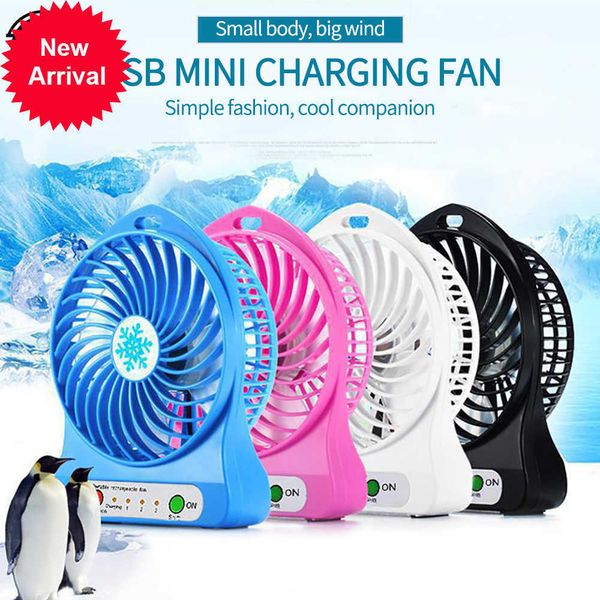 Nouveau Portable Rechargeable Led Lumière Ventilateur Refroidisseur D'air Mini Bureau Usb Ventilateur Troisième Vent Usb Ventilateur Sans Batterie De Refroidissement De Poche Mini Ventilateur