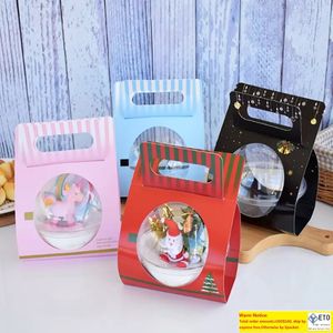 Nuevas cajas redondas portátiles de plástico para Mousse, cajas para cupcakes, bolas de Navidad, caja para pasteles, embalaje de regalo de cumpleaños