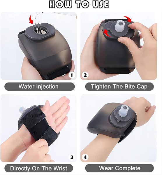 Nouveau Portable Silicone Courir Bouteille D'eau Pliable Doux Sac D'eau Marathon Courir Hydratation Équipement Portable Tasse D'eau A0126