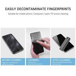 Nieuwe Draagbare Tablet Mobiele PC Screen Cleaner Microfiber Doek Set Reiniging Artefact Storage 2 in 1 Op voorraad A53 A02