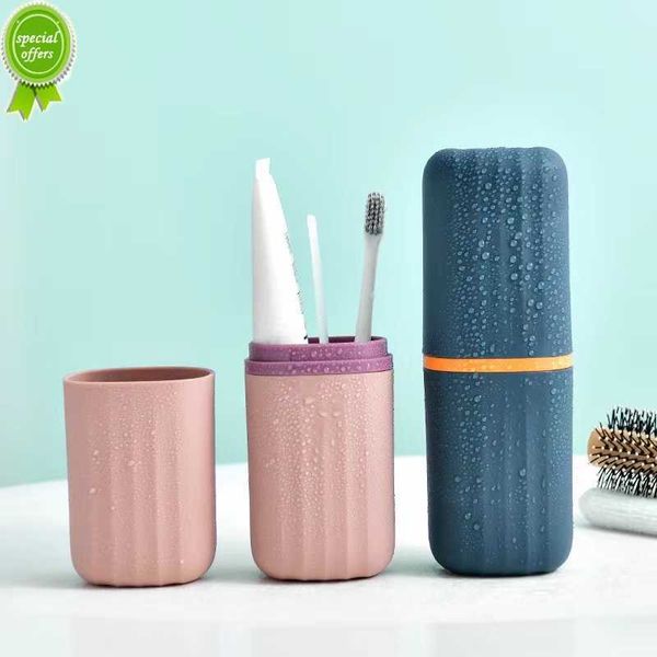 Nouveau Portable voyage brosse à dents boîte de rangement organisateur dentifrice étui conteneur muet randonnée Camping gargarisme tasse salle de bain accessoires