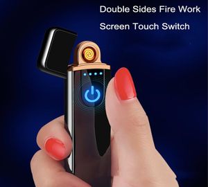 Nieuwe draagbare USB oplaadbare winddichte vlamloze elektronische boogsigarettenaanstekers met LED-scherm Touch-schakelaar Kan aangepast logo9825101