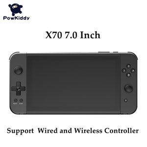 Nuevo POWKIDDY X70 Consola de juegos retro portátil de 7 pulgadas Música MP4 Ebook Reproductor de videojuegos Soporte para dos jugadores HD TV Out Gaming Box Consolas Regalo para niños