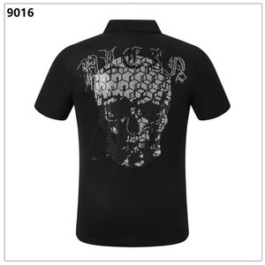 NOUVEAU PP Hommes Polo Chemise D'été Crâne Diamant Phillip Plaine À Manches Courtes Designer T-shirt Harajuku Tee Marque Crânes Imprimer Tops Streetwear WP9016