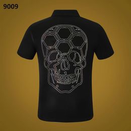 NOUVEAU PP Hommes Polo Chemise D'été Crâne Diamant Phillip Plaine À Manches Courtes Designer T-shirt Harajuku Tee Marque Crânes Imprimer Tops236Z