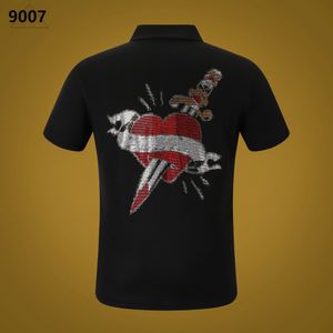 NOUVEAU PP Hommes Polo Chemise D'été Crâne Diamant Phillip Plaine À Manches Courtes Designer T-shirt Harajuku Tee Marque Crânes Imprimer Tops Streetwear SP9007