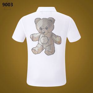 NOUVEAU PP Hommes Polo Chemise D'été Crâne Diamant Phillip Plaine À Manches Courtes Designer T-shirt Harajuku Tee Marque Crânes Imprimer Tops Streetwear SP9003