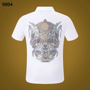 NOUVEAU PP Hommes Polo Chemise D'été Crâne Diamant Phillip Plaine À Manches Courtes Designer T-shirt Harajuku Tee Marque Crânes Imprimer Tops Streetwear WP9004