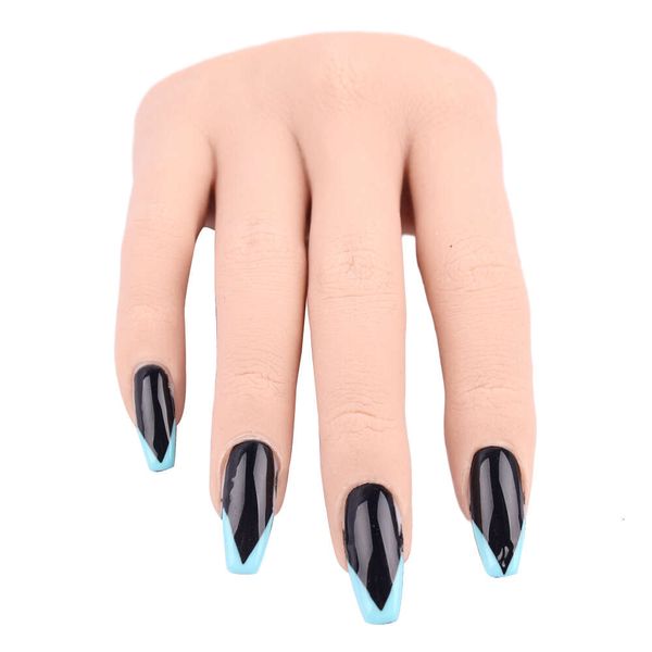 Nueva práctica de media mano para maniquí adulto de Nail Art con dedos flexibles y uñas movibles