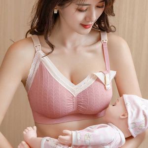Nieuwe zwangere vrouwen ondergoed Borstvoeding BH zwangerschap katoen voeding kleding post-partum Comfort Maternity BH Big Size Y0925