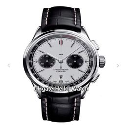 Nieuwe premier B01 Steel Case AB0118221G1P1 VK Quartz Chronograph Mens Watch Stopwatch White Dial Leather Riem horloges Hallo Watch 6242L