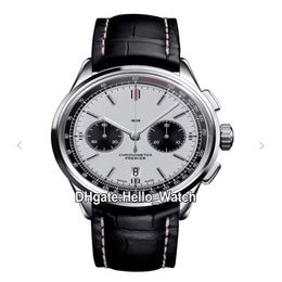 Nieuwe premier B01 Steel Case AB0118221G1P1 VK Quartz Chronograph Mens Watch Stopwatch White Dial Leather Riem horloges hallo Watch 6217C
