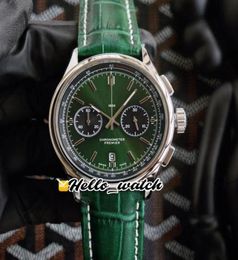 Nieuwe premier B01 Steel Case AB0118A11L1X1 VK Quartz Chronograph Mens Watch Stopwatch Green Dial Green Lederen Riem horloges Hellow4250570