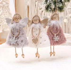 New Presents Soft Plush Girl Doll Christmas Decoration Ornament Toys Xmas Tree Hanger Cafe Home Decor 16x10x3CM