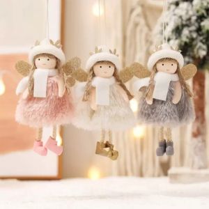 Nouveaux cadeaux doux en peluche fille poupée décoration de noël ornement jouets arbre de noël pendentif café décor à la maison 16x10x3CM 0710