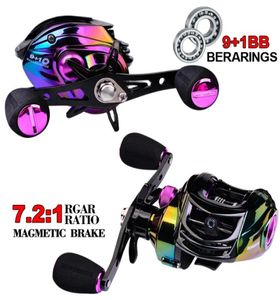 Nieuw primair niveau Baitcasting Reels Rgar 91BB RATIO721 VISSING AS CASSING REELS VISSEREN WIELEN WATER DROP WIEL2952334