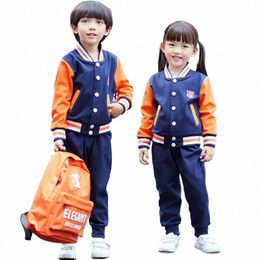 nouveaux uniformes d'école primaire, uniformes de maternelle, vêtements pour enfants de printemps et d'automne, costumes de sport de la British Academy, baseball N8hk #