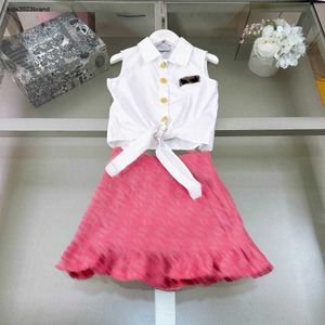 Nieuwe Prinses jurk baby trainingspakken Maat 110-160 CM kids designer kleding meisjes Mouwloos shirt en Logo gedrukt rok 24Mar