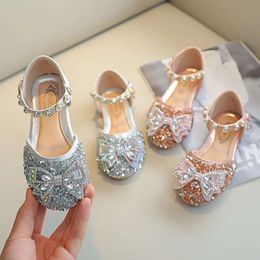 Nueva princesa para niñas Bowtie Glitter Niños Baby Dance Zapatos Bling Party Casual para niñas Niñas L2405 L2405