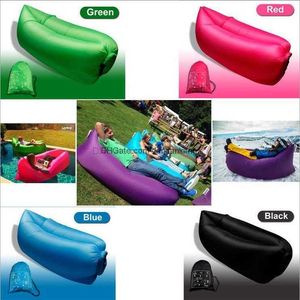 Nuevo estampado inflable Lounge Sleep Bag Lazy Beanbag aire Sofá Silla Bean Bag portátil Sacos de dormir al aire libre viajes camping senderismo bolsas