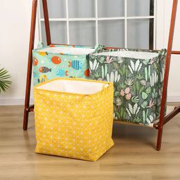 Nouveau panier à linge imprimé Portable Polable Home Laundry Sac de rangement Hamper en coton pour enfants Toys Disky Clothe Basketfor Cotton Linn Hamper