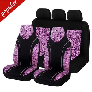 Nieuwe print luipaardpatroon autostoelhoes set Crown Queen voorstoelhoezen voor vrouwen universeel geschikt voor vrachtwagens, SUV en bestelwagen