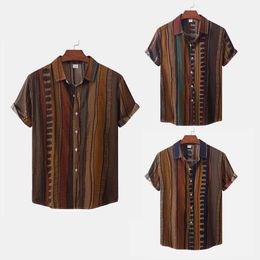 Nieuw shirt met korte mouwen voor heren voor casual oversized losse strand Hawaiiaanse herenhemd