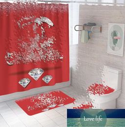 Rideau de douche imprimé, tapis de sol, combinaison de trois pièces, ensemble de tapis de salle de bain, imperméable et résistant à l'humidité, nouvelle collection