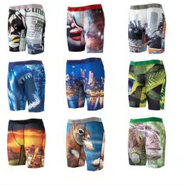 Nouveaux sous-vêtements imprimés sous-vêtements doux respirant appliques Boxer lot confort sous-vêtements tissu extensible vendeur en gros hommes ceinture boxers slips