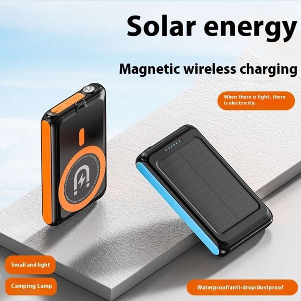 Nouveau modèle privé 5000 MAh MAGET WIRESS CHARGE DE CHARGE FRATUIE BANQUE PLUSE SOLAIRE ALIMENTATION ROPIGE EXTÉRAVE