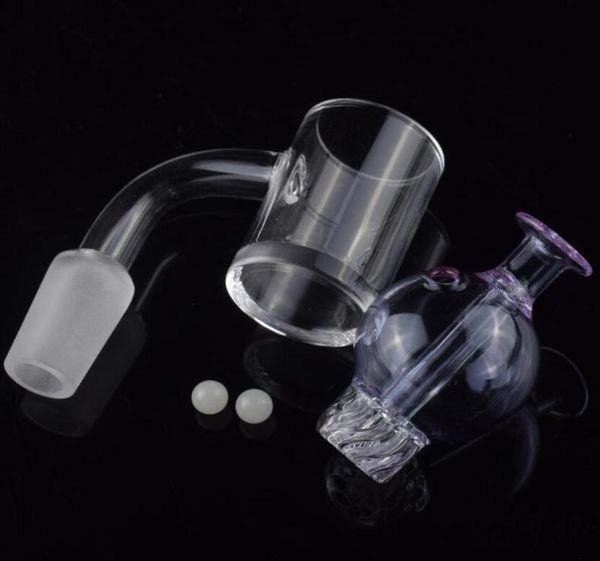 Nouveau produit 5 mm Clear Bottom Quartz Banger Banger Flat Top Quartz Nail avec cyclone Turnning Carb Cap Luminal Terp Pearl Insert pour GLAS5482966