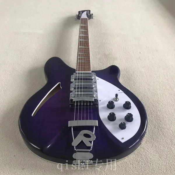 Nuevo producto 6 cuerdas ricken-backer guitarra eléctrica 2 piezas de pick-up fotos reales color púrpura hermoso
