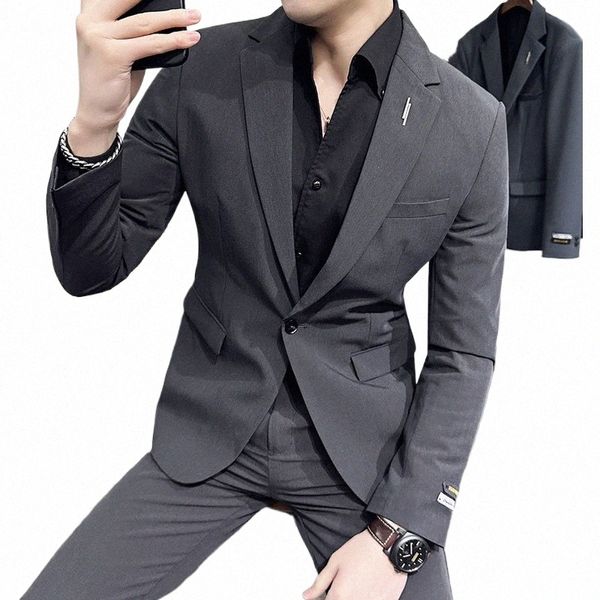 Nuevo producto Blazer + Pantalones para hombre Fi Busin Versión coreana de Casual Slim Gentleman Exclusivo alojamiento de bodas Conjunto de 2 piezas c0G7 #